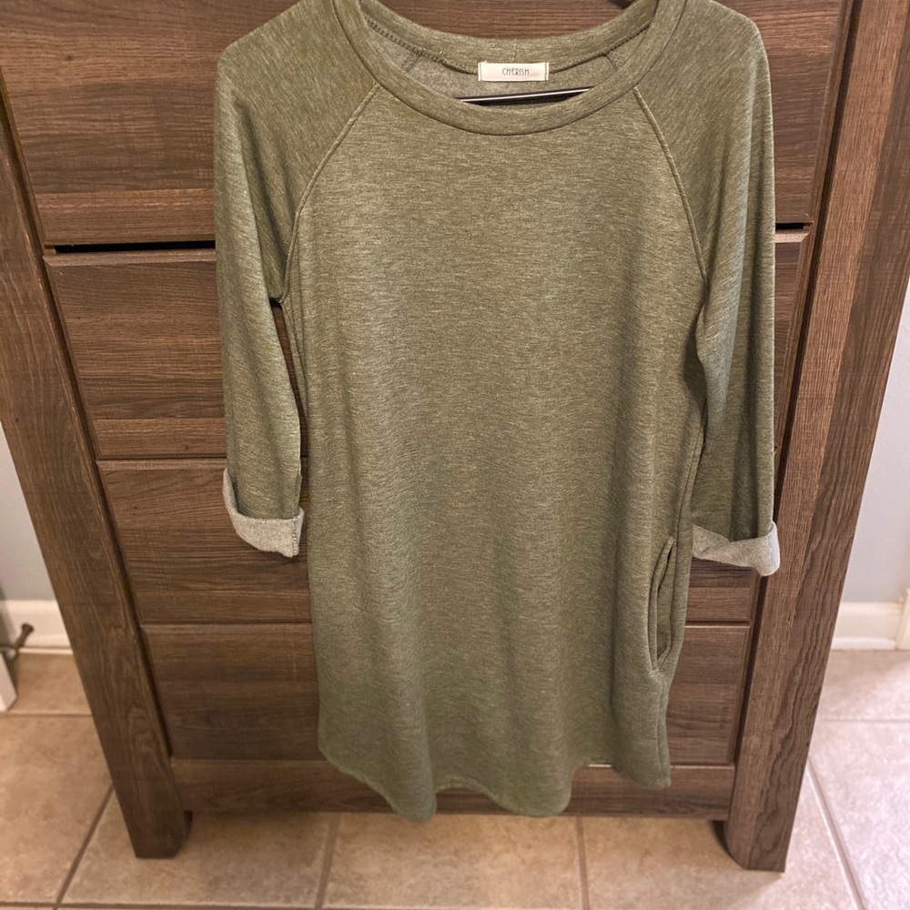 Green sweater dress with pockets size small